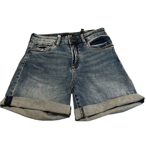 KUT Denim Shorts roll hem Chloe Boyfriend size2 jean shorts - Picture 1 of 3